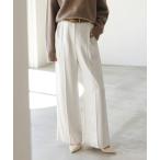 スラックス パンツ 「追加」「洗える」ルナサテンベルテッドパンツ(ホワイト) レディース