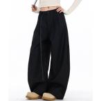  брюки из твила [ весна лето новый продукт ] машина b Silhouette tuck ввод широкий брюки женский 