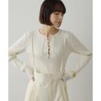 ニット セーター RAW SILKレースアッププルオーバー レディース