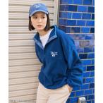 カレッジロゴ フリース スナッププルオーバー/アノラック「セットアップ対応」 レディース