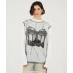 ショッピングプリン tシャツ チュールビスチェプリントロンTEE / Tulle Bustier Print Long Tee レディース