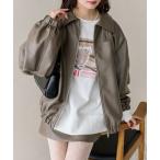 ショッピングバルーン ブルゾン アウター 「SET UPスタイルにも」バルーンスリーブフェイクレザーブルゾン レディース