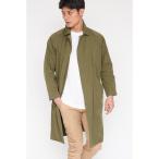 [TORNADO MART] пальто с отложным воротником M оливковый мужской 