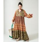 ショッピングティアード 「Freada」 長袖ワンピース ONE SIZE ブラウン レディース