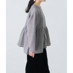 ショッピングガーゼ ブラウス シャツ ウールガーゼギャザープルオーバー レディース
