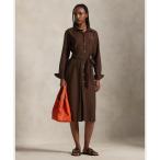 ショッピングラルフ シャツワンピース コットンリネン ベルテッド シャツドレス