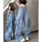 [SHEENA] брюки-карго M оттенок голубого прочее женский 