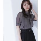 「NATURAL BEAUTY BASIC」 半袖ブラウス MEDIUM チャコールグレー レディース