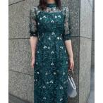 「aity」 半袖ワンピース 38(M) ダークグリーン レディース