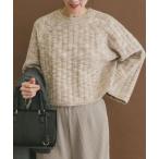 ニット セーター ワイドスリーブミックスニット レディース