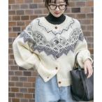 カーディガン ノルディックボリュームスリーブカーディガン レディース