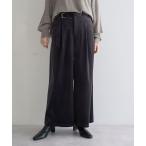 ショッピングクリスマス パンツ ベルテッドカルゼ起毛ワイドパンツ レディース