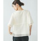 「GLOBAL WORK」 半袖カットソー MEDIUM アイボリー レディース