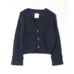 「Abercrombie&Fitch」 ニットカーディガン X-SMALL ネイビー レディース