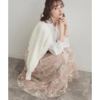 ショッピングラメ スカート 「ハレの日・通勤」ラメ刺繍ブークレチュールスカート