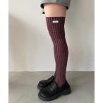靴下 「SANSeLF」リブヴィンテージカラーニーハイソックス saa25a227 レディース