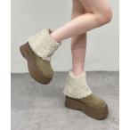 ブーツ 「Followin」ふわもこファー厚底ムートンブーツ レディース