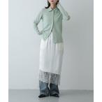 ブラウス シャツ フロントドットカットシャツ レディース