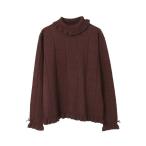 ショッピング柄 ニット セーター ハート透かし柄タートルニット レディース