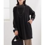 ショッピングベルーナ チュニック オフタートルネック配色リブ切替チュニック