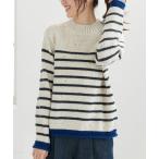 ショッピングベルーナ tシャツ カラーネップ入り配色ボーダープルオーバー レディース