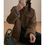 ショッピングスウェード コート アウター スタンドカラースウェードライクボアジャケット レディース