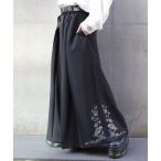 パンツ 蓮刺繍プリーツ袴パンツ メンズ