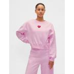 トレーナー スウェット ヴィンテージソフト オーバーサイズ ハート GAPロゴ ウェッジ スウェットシャツ レディース