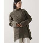 ショッピングチュニック ニット セーター モールハイネックワイドリブチュニック レディース