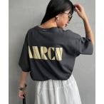 ショッピングtシャツ レディース 半袖 tシャツ 「WEB先行予約」「Americana/アメリカーナ」 別注 AMRCN バックプリント Tシャツ レディース