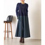 ワンピース 「体系カバー/上品」ペプラム切替ワンピース