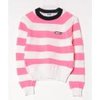 「MSGM」 ボーダー柄長袖ニット M 