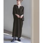 ショッピングウール ワンピース ウールフラノカフタンドレス