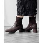 ショッピングニットブーツ 「HIMIKO」 ショートブーツ 24.0cm ダークブラウン レディース