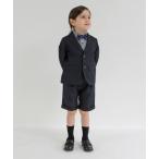フォーマル 発表会 卒園式 入学式 「フォーマル3点セット」ネイビージャケット+ハーフパンツ+ギンガムシャツ キッズ 子供服 男の子