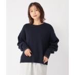 ニット セーター 12ゲージ配色レイヤープルオーバー レディース