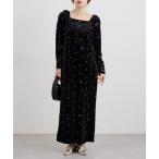 ショッピング刺繍 ワンピース ベロア刺繍ワンピース