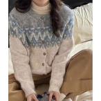 ショッピングノルディック ニット セーター 「 ammy. / エイミードット 」 スノーミスト ノルディック ニット カーディガン レディース