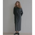 ワンピース ウーステッドドレープネックワンピース