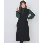 ショッピングノースリーブ ワンピース キーネックジャンスカ「洗濯機OK/防シワ/イージーアイロン」