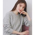 ショッピングラメ ニット セーター ラメ混ファンシーケーブルVネックニット「洗濯機OK」 レディース