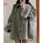  пальто внешний лента мех запонки средний пальто женский 