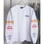 tシャツ THRASHER スラッシャー ワンポイント刺繍 袖ロゴプリント ロンT メンズ レディース