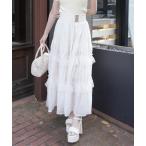 ショッピングロングスカート スカート 2wayティアードロングスカート