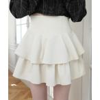 スカート インナーショーパン付フリルティアードスカート