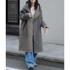 コート アウター 中綿 × 異素材MIXコート レディース