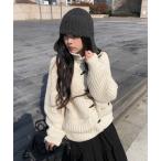 ショッピングダッフル カーディガン ダッフルボタンハイネックニットカーディガン レディース