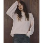 ショッピングラウンド ニット セーター バックラウンドカラーシームニットプルオーバー レディース