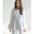 ショッピングジレ コート アウター フロントボタンペプラムジレ SETUP レディース