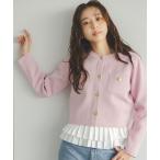 ショッピングボタン カーディガン エンブレムボタンニットジャケット レディース